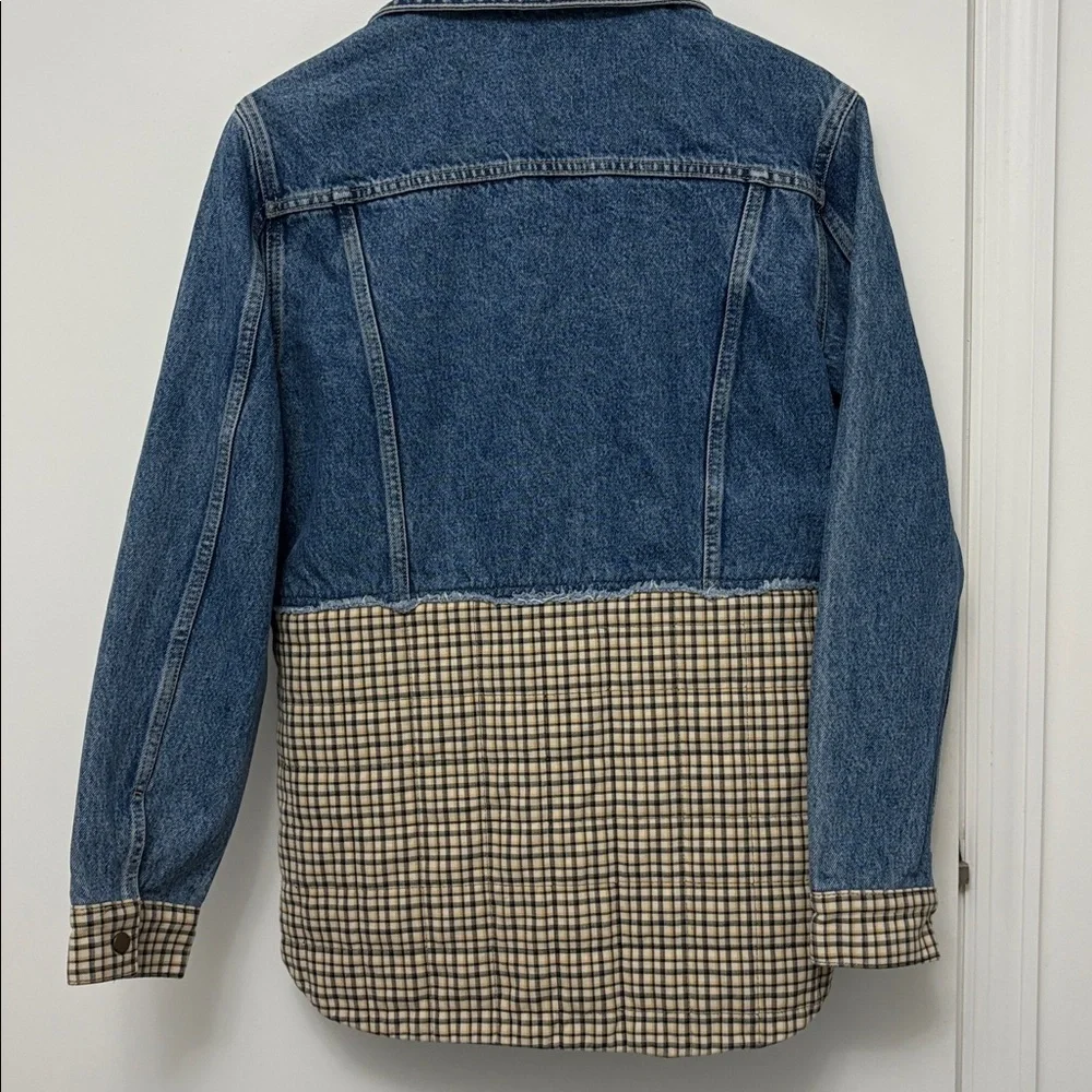Sandro Denim Plaid Jacket size 36 - Picture 4 of 6